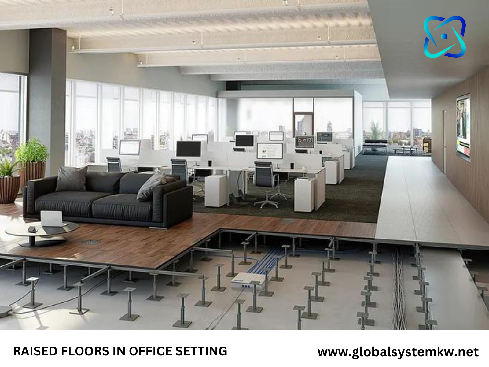 raised floor, access floor, data center , global solution center kuwait